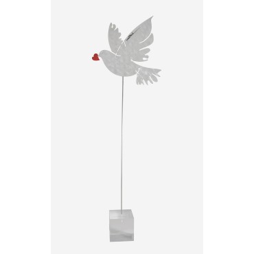 "Aluminum Dove with a heart"